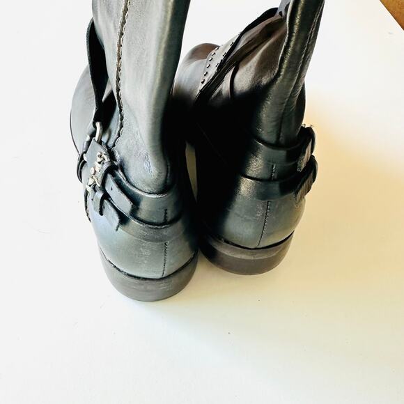 GEOX Repspira Alanis Dark Brown Black Leather Studded Riding Boots Shoes 39 - Picture 6 of 14